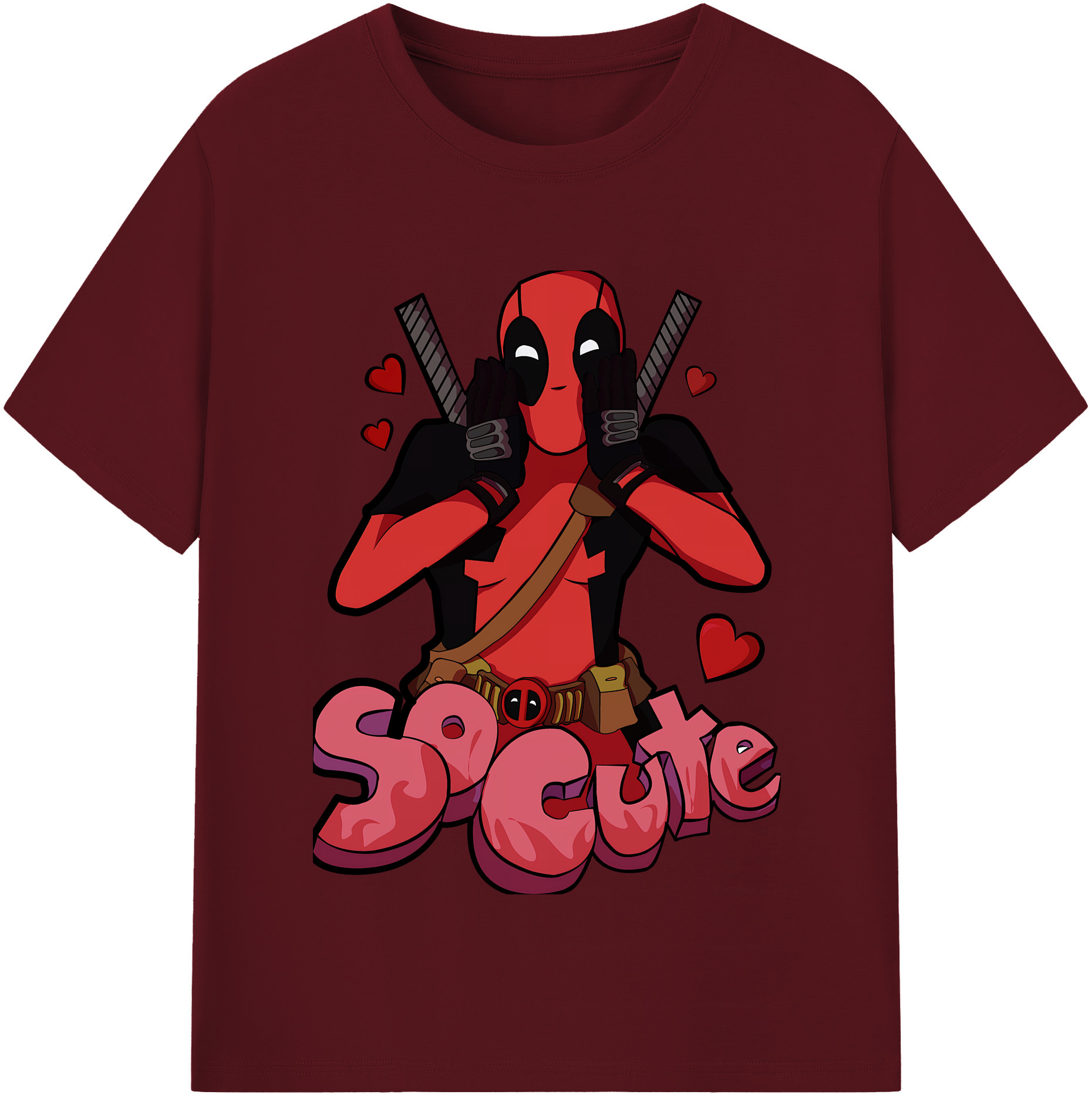 （画像用） Deadpool デッドプール 綿100％半袖Tシャツ（フロントプリント）